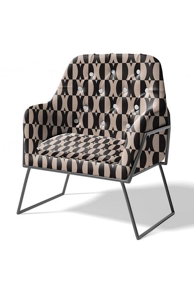 KumaşEvi Modern Retro Patterned Polyester Fabric - Upholstery, Bag, Cushion and Cover Product