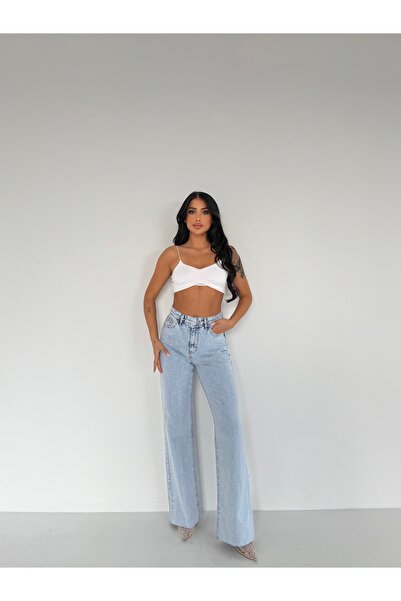 Fiori Snow Washed Wide Leg Trousers