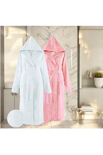 sternen glanz طقم روب حمام قطني بغطاء للرأس من ليلي مكون من قطعتين