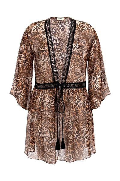 Guess Leopard Print Kimono Tie-Up Pareo E3Gk06We550