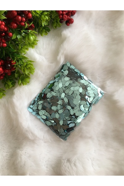 pulsan 50gr Damla Yassı Yazma işlemelik Oya Pulu Su yeşili