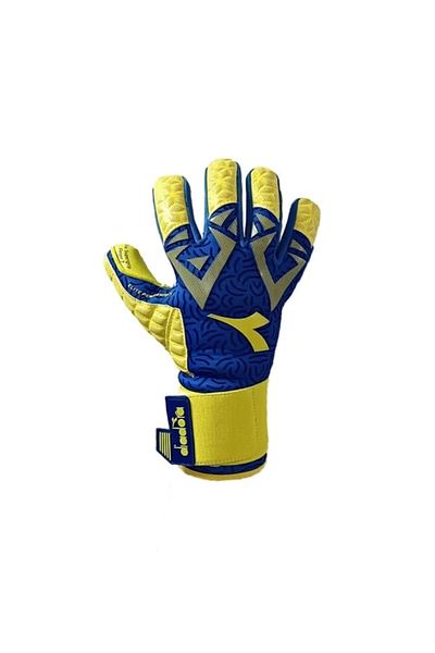 Diadora قفاز حارس المرمى Supergrip Finger 1 أصفر-أزرق داكن