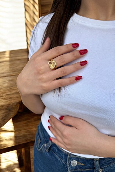 Utku Kuyumculuk 22 AYAR ÖZEL TASARIM KALP MODEL YÜZÜK