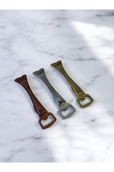 Attariye Deschizător de sticle în formă de pește Decor pentru restaurante Alamă 18 cm Accesoriu mare SA-101 Culoare argintie