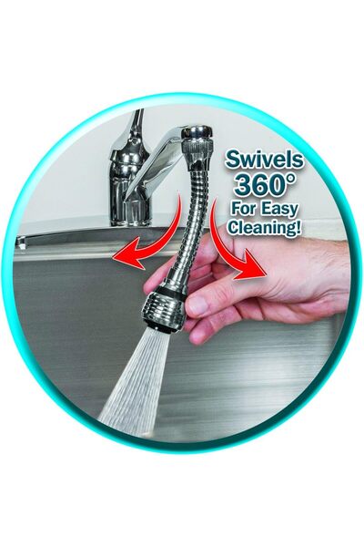 co arma 360 Degree Rotating Cleaning Faucet Sprayer Silver