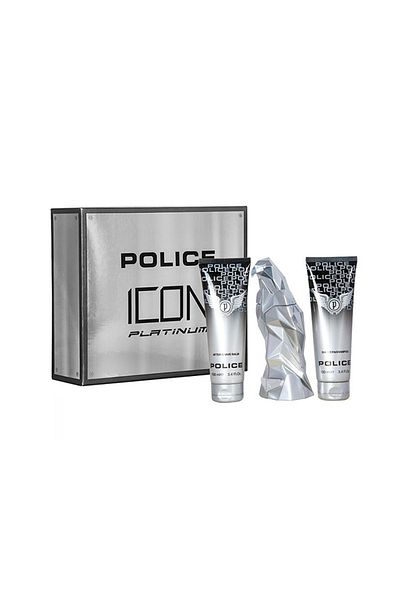Police مجموعة آيكون بلاتينيوم للرجال من بوليس - عطر - 3 قطع