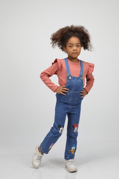 Pasur Bebe SET SALOPETĂ DENIM FETE CU BADĂ ȘI MICIE