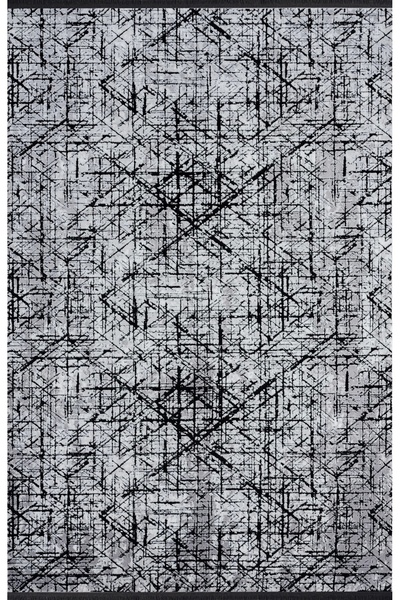 SEYRAN HALI Seyran Roma Koleksiyonu Akrilik Dokuma Halı 421 Gri Siyah