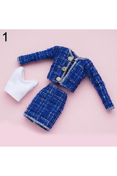 Choice 1 1/6 Doll Fashion Casual Clothes Winter Wear Elegant Coat Skirt Handmade Girl Doll Wearing For 29~.