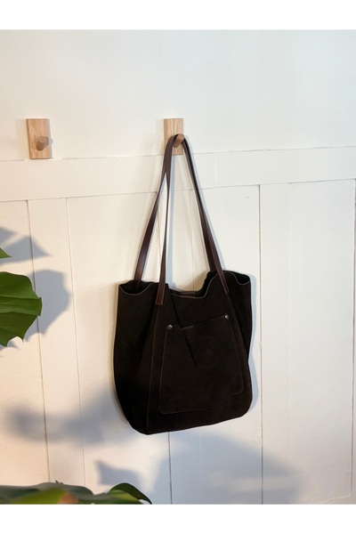 heybelprive HEYBEL Hakiki Süet Deri Kahve Salaş Omuz Çantası. Gerçek Deri Günlük Spor Omuz Çantası