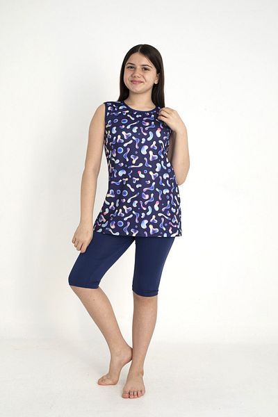 SEBOTEKS Girls' Sleeveless Tights Swimsuit 3508
