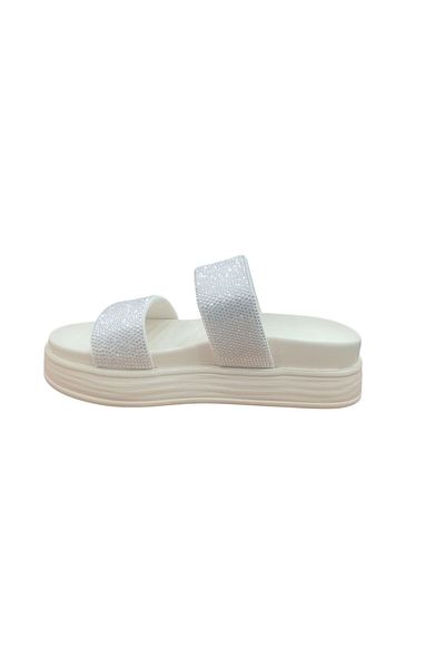 Guja 25Y416 Gray Women's Stone Detail Thick Sole Slippers