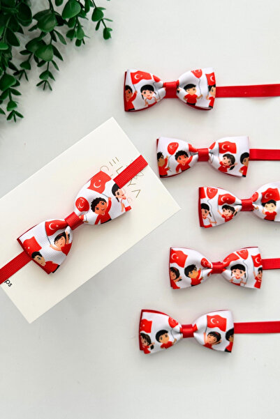 Eliya Clips 23 Nisan Erkek Çocuk Papyonu,bayrak Desenli Papyon, 29 Ekim Papyon, Erkek Çocuk Gösteri Papyonu