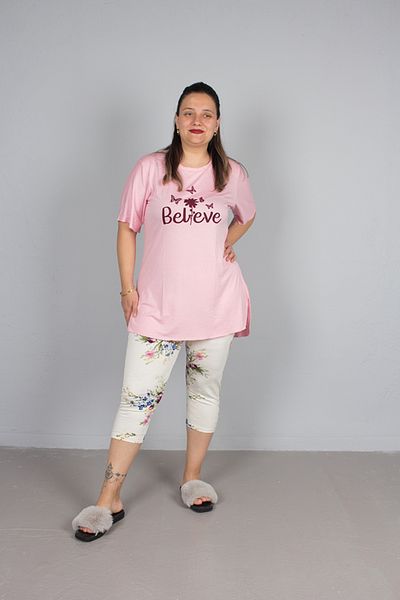 Truva XXL Plus Size Capri Pajama Set