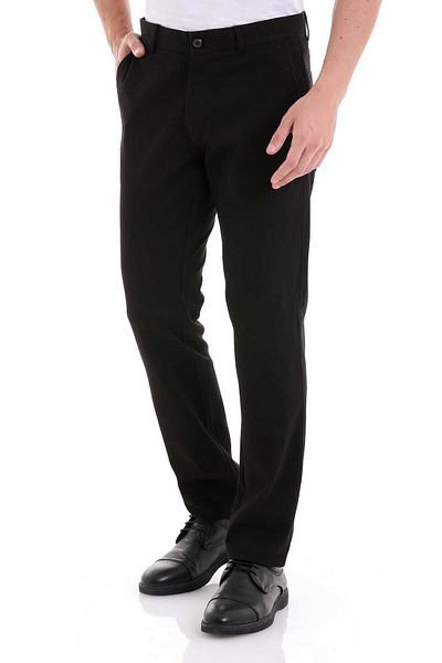 CLASSİCS MEN Avasar Men's Black Regular Fit Linen Trousers-7229