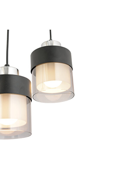 Apliqa Lustra HubRom, BORIS 3476-03-CH 55x70 cm 3xE27-60W Negru / Crom