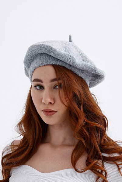 nord arc Gri Kadın Yünlü Peluş Fransız Ressam Şapka I Bere