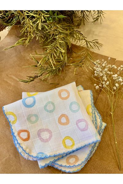 Kirazkids % Μαντηλάκια για το στόμα με μοτίβο από βαμβακερό μουσελίνα