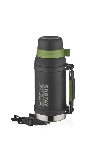 Shotay 1.6 Ltr Large Size Steel Thermos 24 Hour Insulation Extra Cup Vip 8216