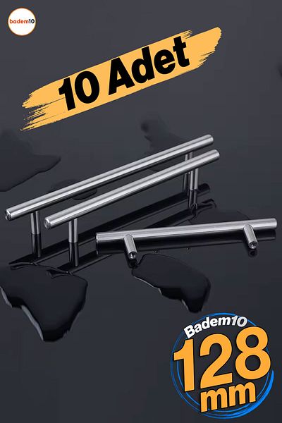 Badem10 Neted 128 mm (10 buc.) Inox Metal Bucătărie Mobilier Sertar Dulap Dulap Capac Mâner Mâner