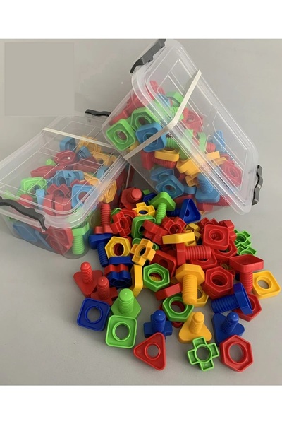 3A Eğitici Vidalama Oyunu 100 Parça Pvc Kutuda