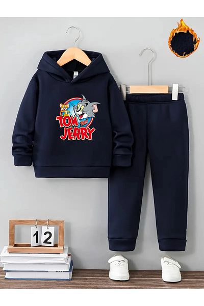 makiteks Σετ φόρμας για κορίτσια και αγόρια Shorts Unisex για 5-12 χρονών Tom Jerry