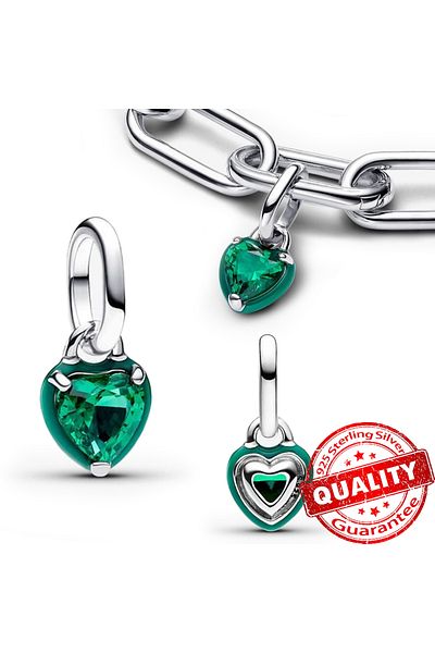 Choice FCC342-GN Summer Green Series Lucky Green Monstera Leaves Charm Fit Original Bracelet 925 Sterling S