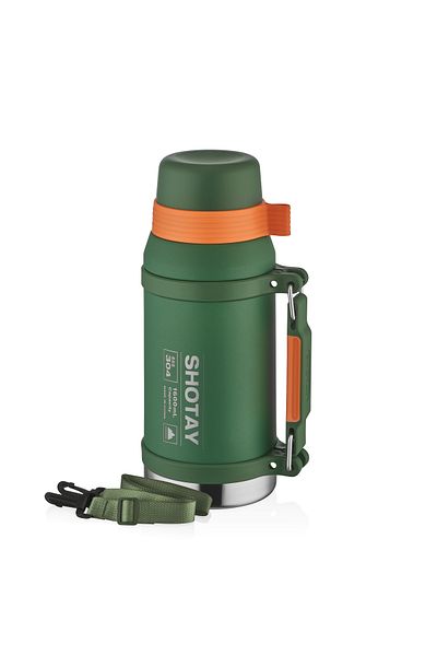 Shotay 1.6 Ltr Large Size Steel Thermos 24 Hour Insulation Extra Cup Vip 8216