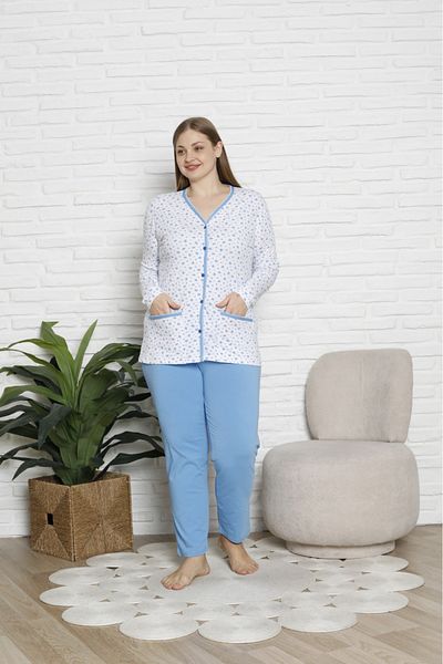 BEYAZTOPTAN Set pijama supradimensionată cu mânecă lungă pentru femei