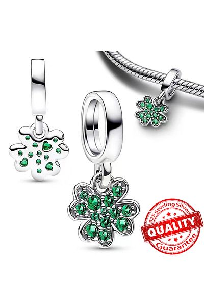 Choice FCC272 Summer Green Series Lucky Green Monstera Leaves Charm Fit Original Bracelet 925 Sterling Silv