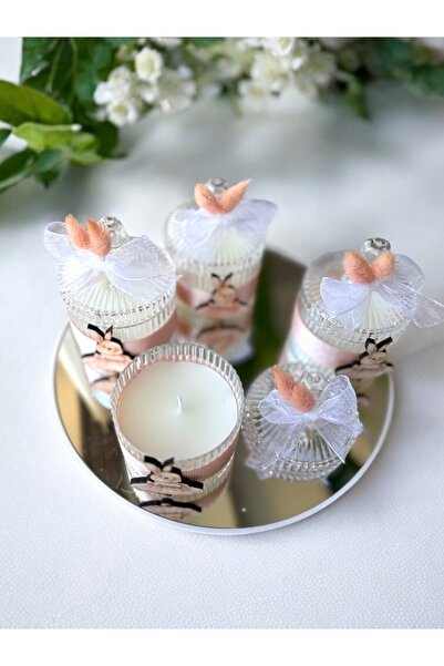 cacagift design Hediyelik Mum Özel Süslemeli Bebek Hediyelik Mum İsimli 10lu