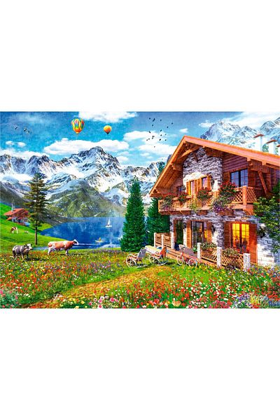 Educa Puzzle Educa 4000 Piece Chalet in the Alps Puzzle - 19568 - Chalet in the Alps