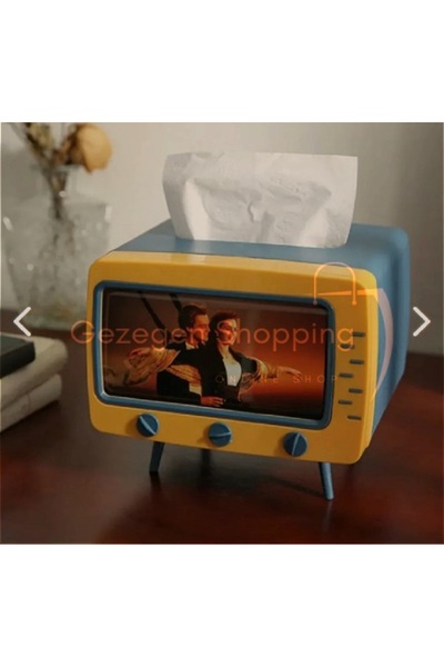 Gezegenshopping Tv Şeklinde Retro Telefonluk Peçetelik | Hediyelik Telefon Ak...