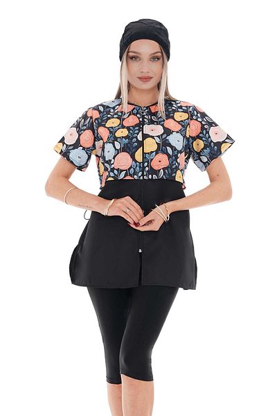 REMSA Semi-Closed Mayvanlı 2508 Model Black-White Hijab