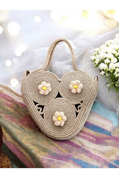CollessiaHome Ручна робота з мотивом ромашки, джутова сумка, сумка з мотузкою