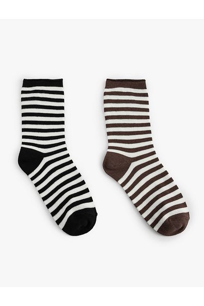 Koton Set of 2 Striped Multicolored Socks