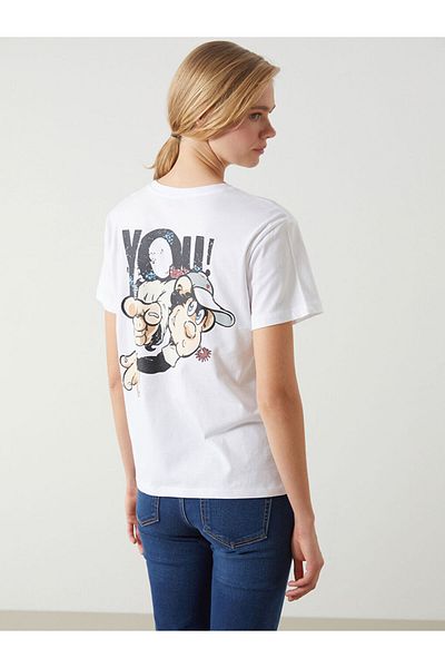 LC Waikiki New Season Crew Neck Nostalgic Monkey Printed Women's T-Shirt - S5Ff31Z8