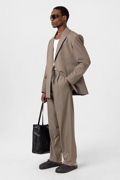 Vamos Oversize Suit - Khaki Belt Closure