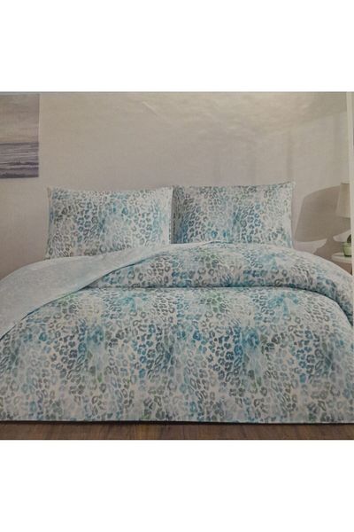 Taç Blue Duvet Cover Set Arwen and Crown Ranforce Cotton Double
