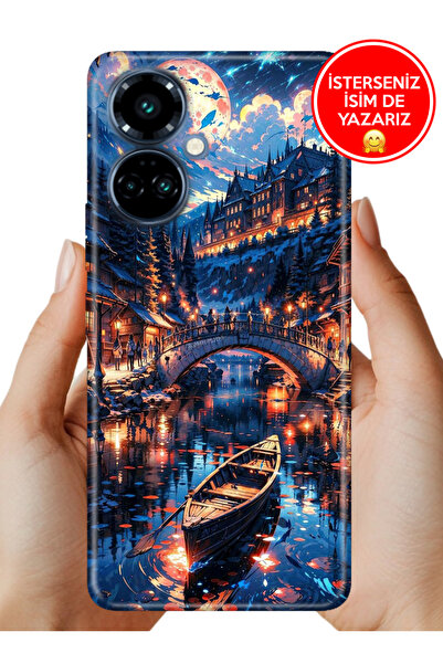 TECNO Camon 19 Pro Uyumlu Kılıf Telefon Kılıfı Desenli Kapak Venice Night