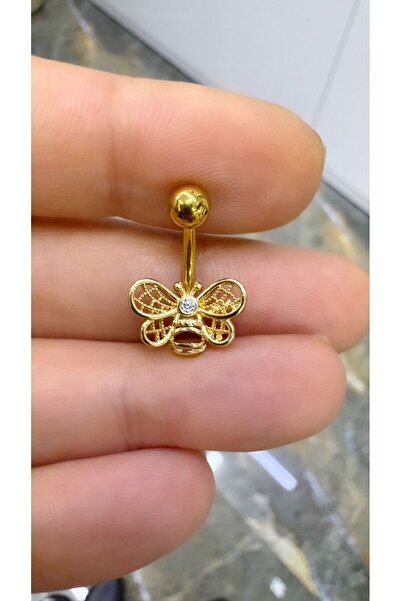 Arescollection Çelik zirkon taşlı Zarif Arı göbek piercingi
