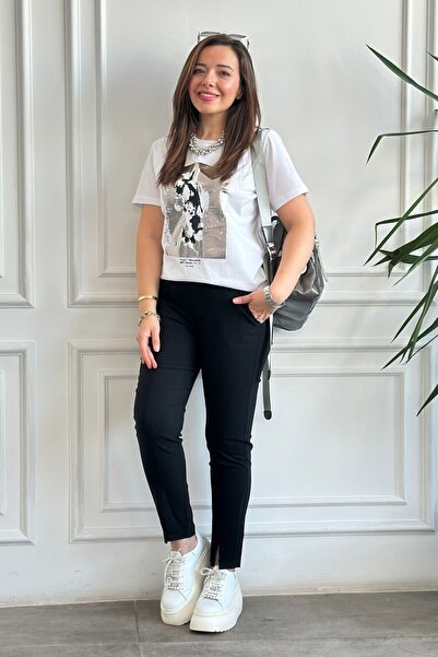 Yağmur Butik Μπλουζάκι με επίχρυση λεπτομέρεια στο μπροστινό μέρος