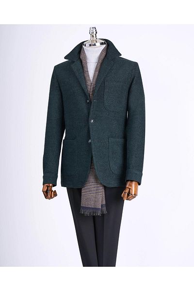 TerziAdemAltun Jachetă sport slim fit în stil italian pentru bărbați, verde T13546