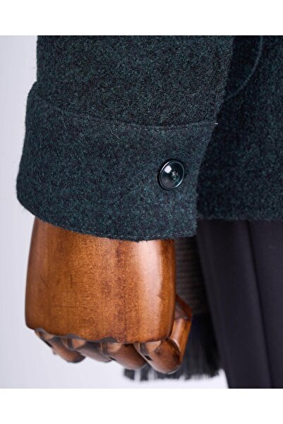 TerziAdemAltun Ανδρικό αθλητικό παλτό ιταλικού στυλ s εφαρμοστό κασετένιο πράσινο T13546