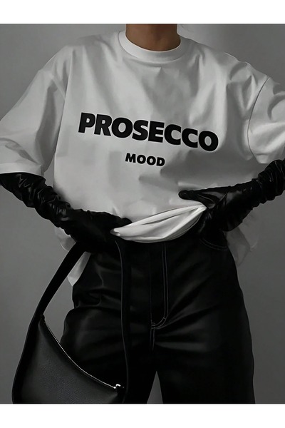 OVER HEAD Γυναικείο μπλουζάκι Prosecco Mood με στάμπα Oversize