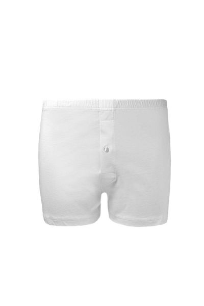 QKK Men's White 100% Cotton 2' Long Leg Boxer