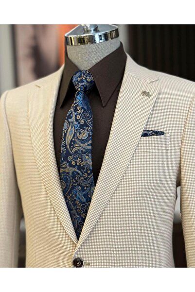 TerziAdemAltun Ανδρικό μπουφάν ιταλικού στυλ s εφαρμοστό τσέπες μπεζ T12240