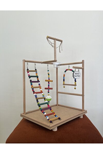 Paks Pet Ahşap Kuş Oyun Parkı No:13 Sultan Papağanı Oyuncağı,Muhabbet Kuşu Oy...