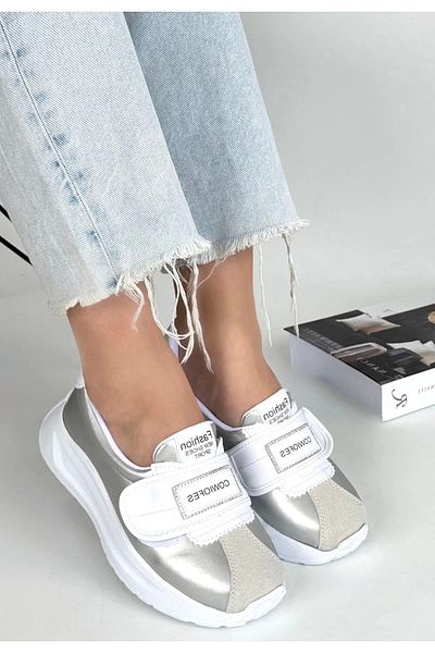 Erbilden Lilay Gray Skin White Detailed Sports Shoes
