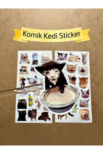 hdsticker 35Pcs Funny Cat Themed Sticker Set Planner, Agenda, Laptop Compatible Cats Mini Sticker